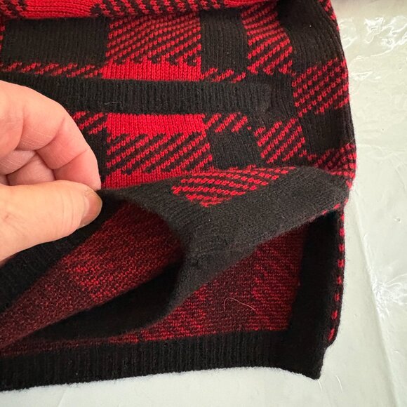 Ralph Lauren woman Red and Black Checkered Sweater Blazer Sz L/G $248 - Picture 4 of 4